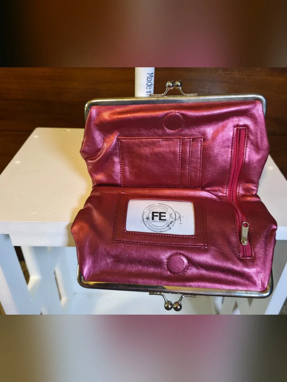 Metallic Rose Pink Kiss-Lock Frame Clutch